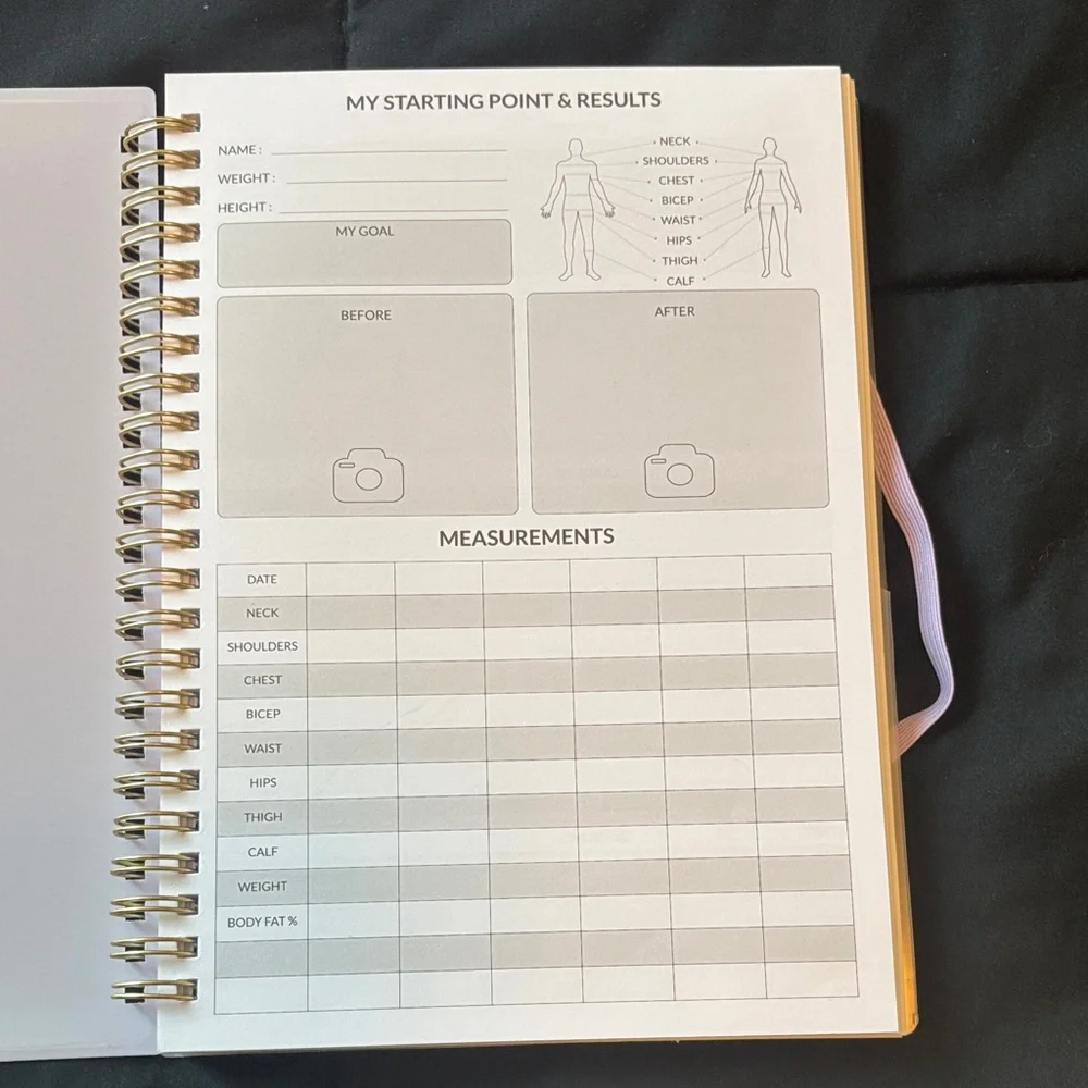 Purple and Gold Spiral Fitness Journal